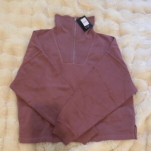 GAP Women's Dusty Rose Half-Zip Sweater